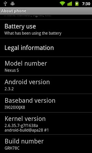 Nexus S Android 2.3.2