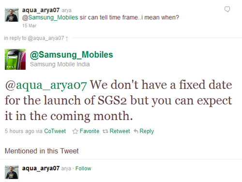 Galaxy S II coming to India next month