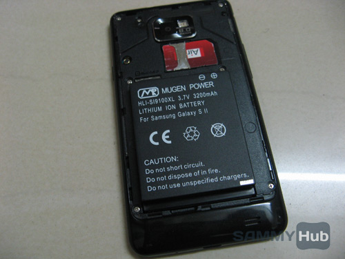 Mugen 3200mAh battery for Galaxy S II