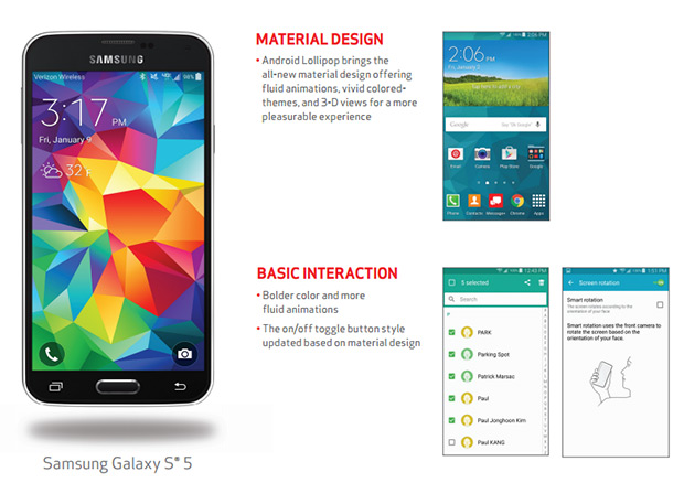 Galaxy S5 Verizon Android 5.0 update